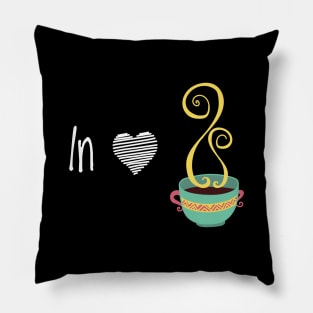 Coffee in Love with caffeine gift design Pillow