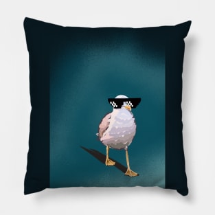 like a boss. seagull in pixel sunglasses Pillow