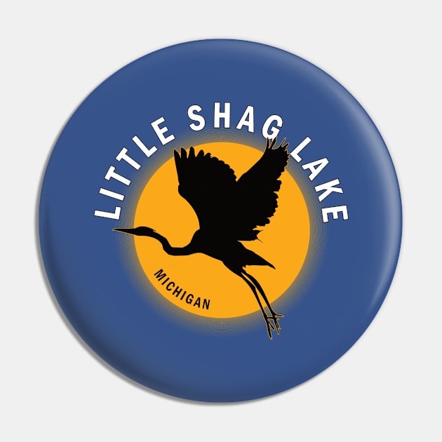 Little Shag Lake in Michigan Heron Sunrise Pin by BirdsEyeWorks