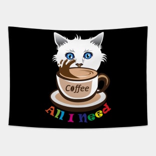 Cat and Coffee Tapestry