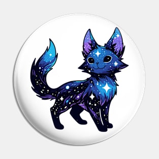 Kawaii Cosmic Cat in Stars Pin