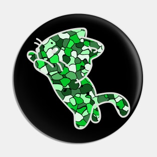 Cat Jewel Art - Stay Pawsitive (green) Pin