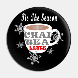Chai Tea Happy Holidays Tis The Season Snowflaks Coffee Pin