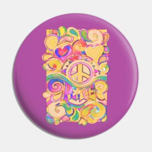 Pastel Peace and Love Art Pin