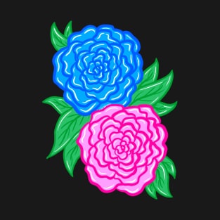 Pink and blue flowers T-Shirt