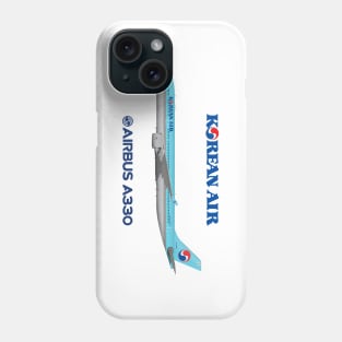 Illustration of Korean Air Airbus A330-300 Phone Case