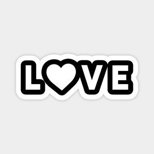 Love lettering design with heart as O  in white Magnet