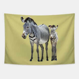 Zebra - Mama with offspring in Kenya / Africa Tapestry