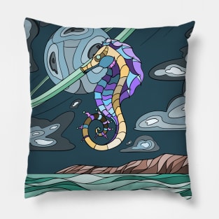 Space Seahorse Pillow