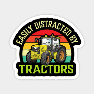 Easily Distracted By Tractors funny Tractor lover Magnet