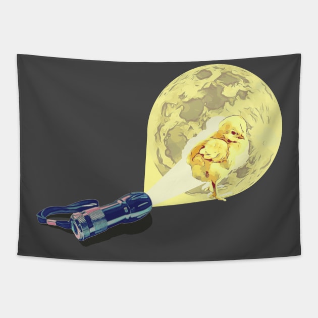 Moonlight Chicken Tapestry by MisconceivedFantasy