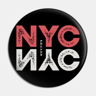 New york city Nyc with textured lettering Pin