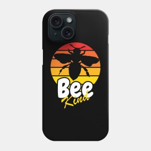 Bee Kind Inspirational Quote With Bee Silhouette And Retro Sunset Phone Case