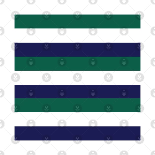 Green Navy White Horizontal Stripes Pattern by squeakyricardo