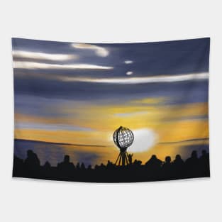 Midnight Sun at North Cape, Norway Tapestry