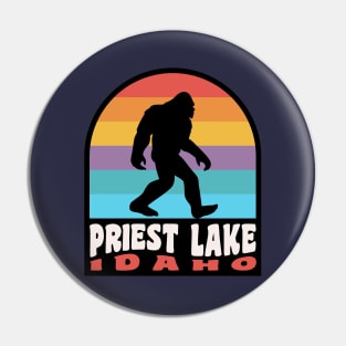 Priest Lake Idaho Bigfoot Sasquatch Camping Retro Pin