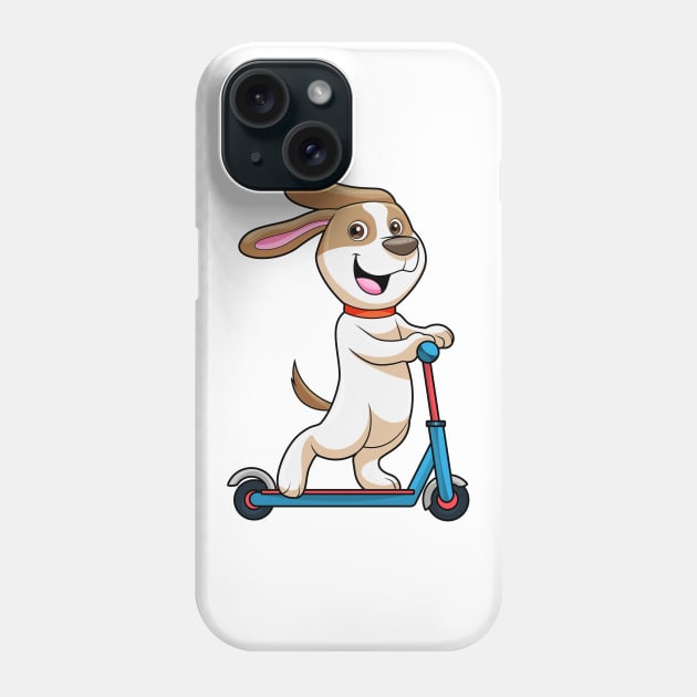 Dog as Biker with Scooter Phone Case by Markus Schnabel