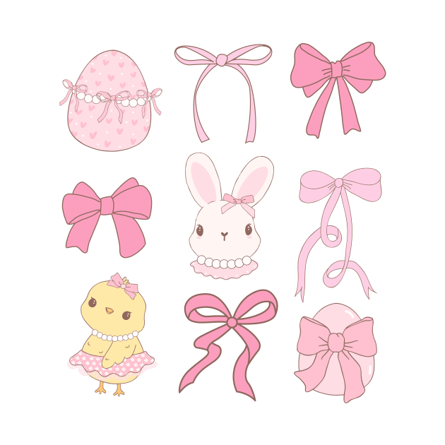 Easter Coquette Elegance: Adorable Bows and Bunny by skstring