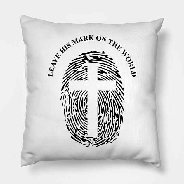 Jesus-christ-team jesus- religious - gift - cross fingerprint Pillow by shirts.for.passions