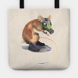 Pest Control - Mouse in a Gas Mask Art Tote