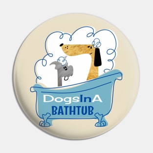 Dogs In A Bathtub Pin