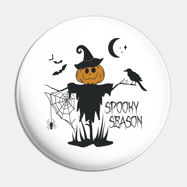 Halloween Pumpkin Headed Scarecrow Pin by studioaartanddesign