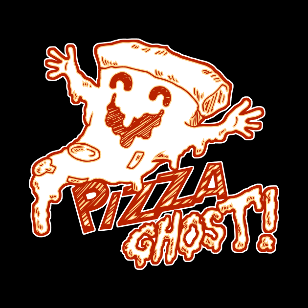 Pizza Ghost Sticker by LittleWhiteOwl