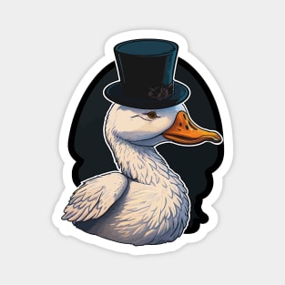 Duck Wearing A Top Hat Magnet