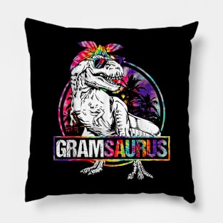 Gramsaurus Dinosaur Gram Saurus Family Matching Tie Dye Pillow