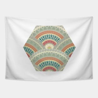 Pastel fan Greek patterns Tapestry