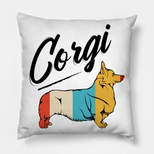 Welsh Corgi - Retro Style Vintage Corgi Pillow