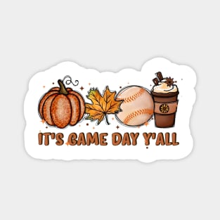 It's Game Day Y'all, Fall Baseball, Game Day For Women, Baseball Mom, Gamer Day, Halloween Baseball Season Magnet