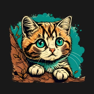 Cute Funny Cat Colorful - Gift For Kid Women Men Lover T-Shirt