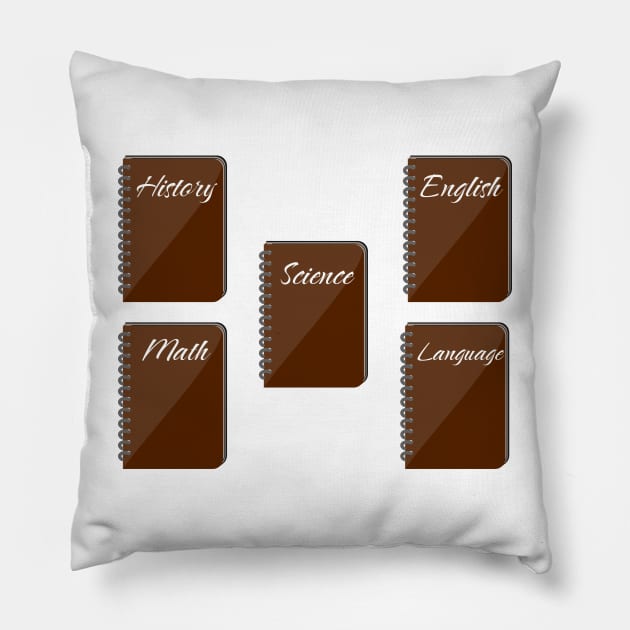 School Labels Subject Labels Spiral Notebook Pack Pillow by TheRelaxedWolf