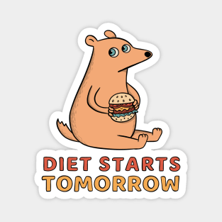 Diet starts tomorrow Magnet