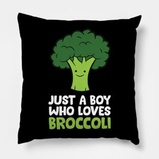 Cute Broccoli Just a Boy Who Loves Broccoli Pillow