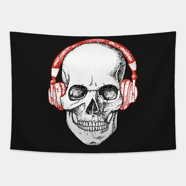 DJ Skull Tapestry by lightbulbmcoc