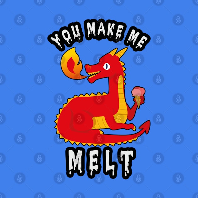 🐲 "You Make Me Melt" Cute Fire-Breathing Dragon by Pixoplanet