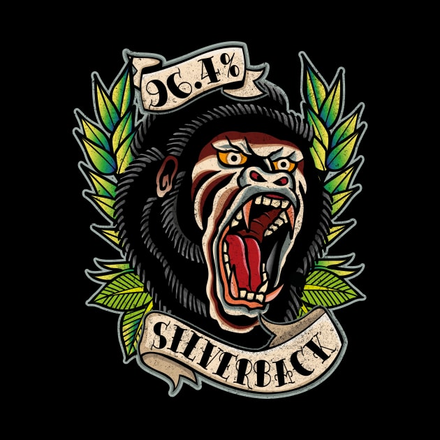 Traditional tattoo 96.4% Silverback Gym Apparel by BOEC Gear