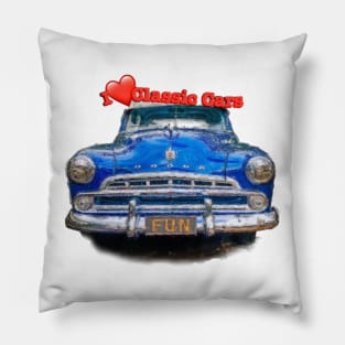 I Love Classic Cars Pillow