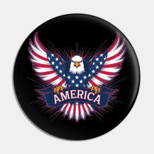 Patriotic - Soaring High: The American Eagle of Freedom! Pin