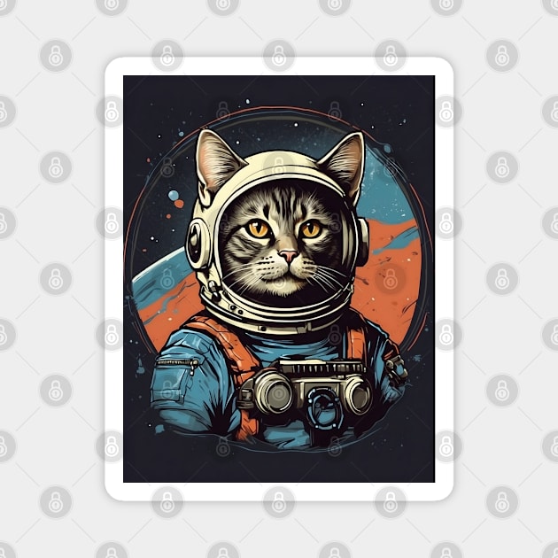 Funny Cat Astronaut Magnet by VivaLaRetro