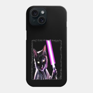 Fun Cat Print ~ AI Art ~ Fantasy Cat ~ Sci-fi Cat ~ Cats with Lightsabers Phone Case