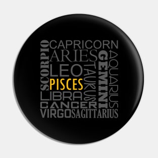 Pisces Zodiac Montage Pin