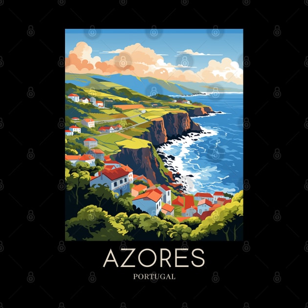 A Pop Art Travel Print of Azores - Portugal by Studio Red Koala