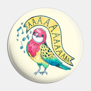 Eastern Rosella Parrot Screaming as Tattoo Flash Pin