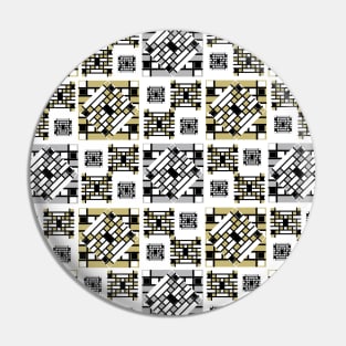 Mosaic Pattern. gold. white. grey. Pin