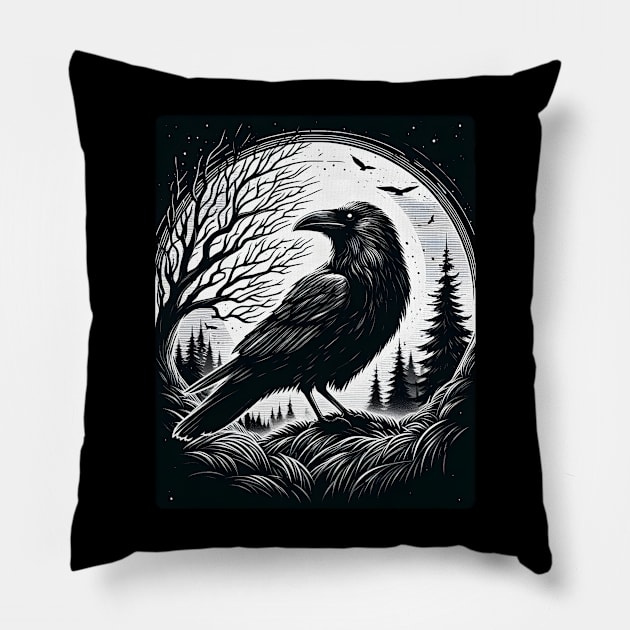 Midnight Messenger Pillow by Fyllewy