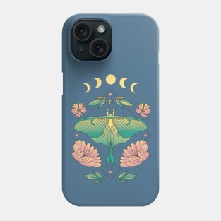 Fairycore Floral Butterfly Moth Moon Phases Phone Case