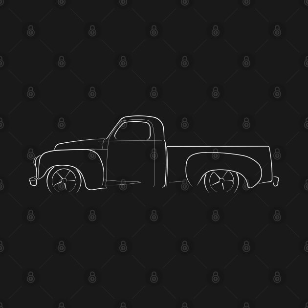 Studebaker Truck - profile stencil, white by mal_photography